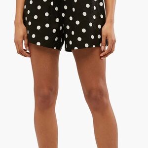 WeWoreWhat Black and White Polka Dot High Waist Shorts